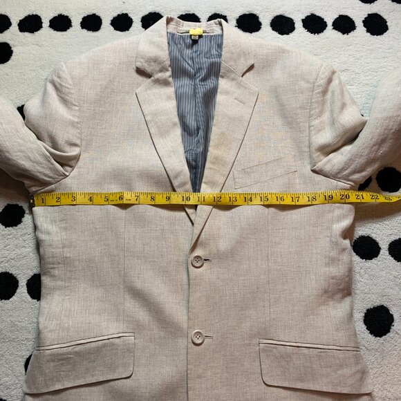 Vintage 90s Le Chateau Lightweight 100% Linen Two Button Blazer Sport Coat - Picture 14 of 16